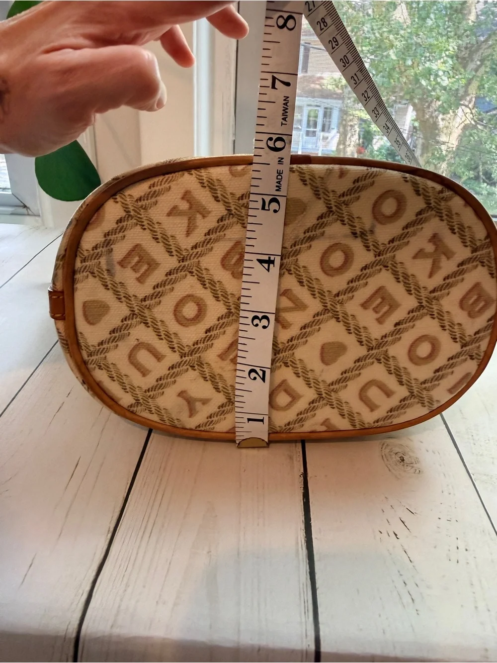 Dooney & Bourke | Vintage Y2K Cream Crossword Logo Mini Hobo Bag